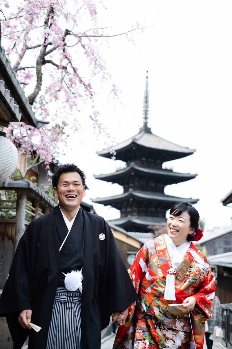 京都の街で前撮りを