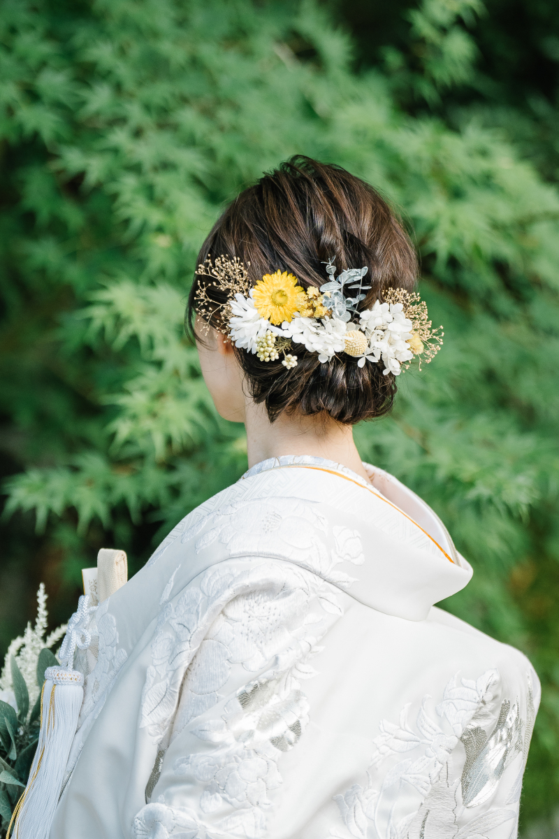 ドライフラワーのヘアアクセサリー