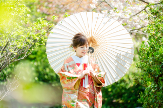 日本庭園で撮影