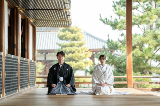 雪舞う大覚寺さん