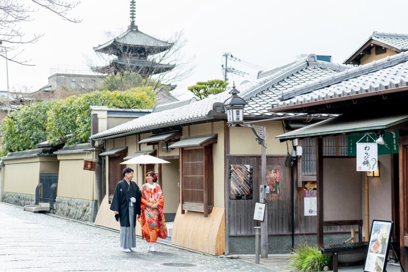 京都らしい町並みを歩く