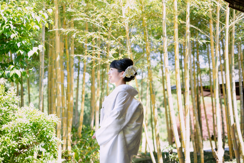 竹と白無垢
