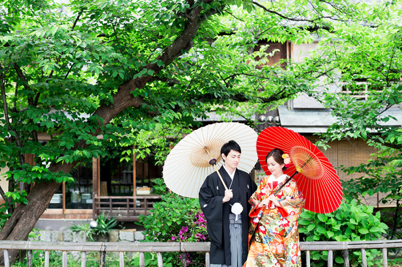 幸せな和装の前撮り撮影