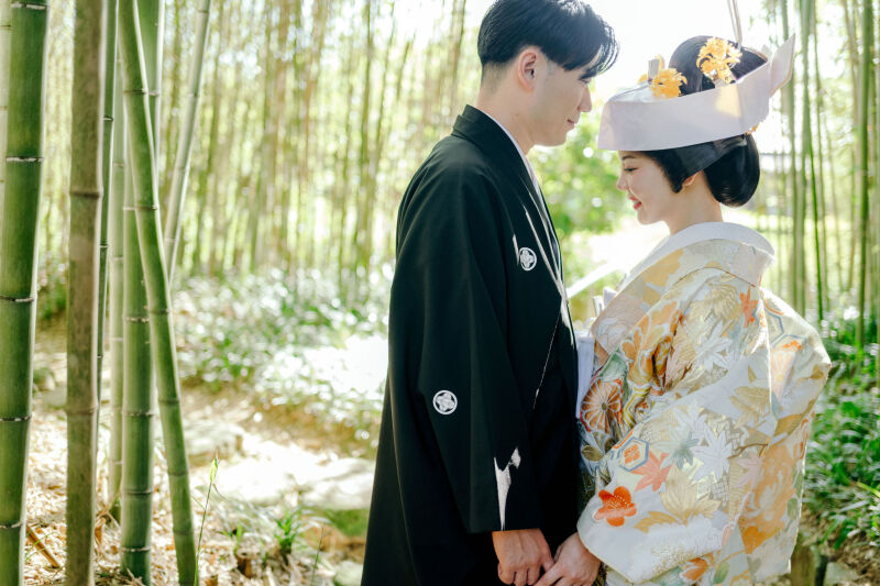 洛西竹林公園で角隠し