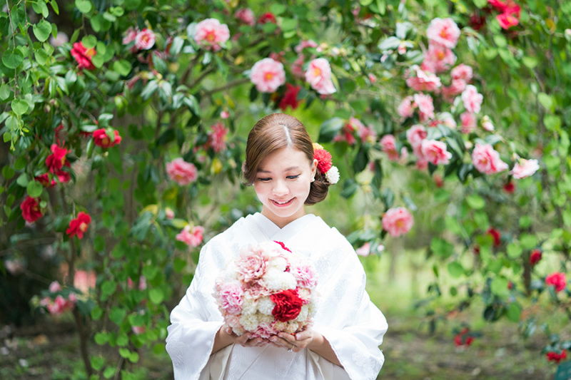 お花に囲まれて