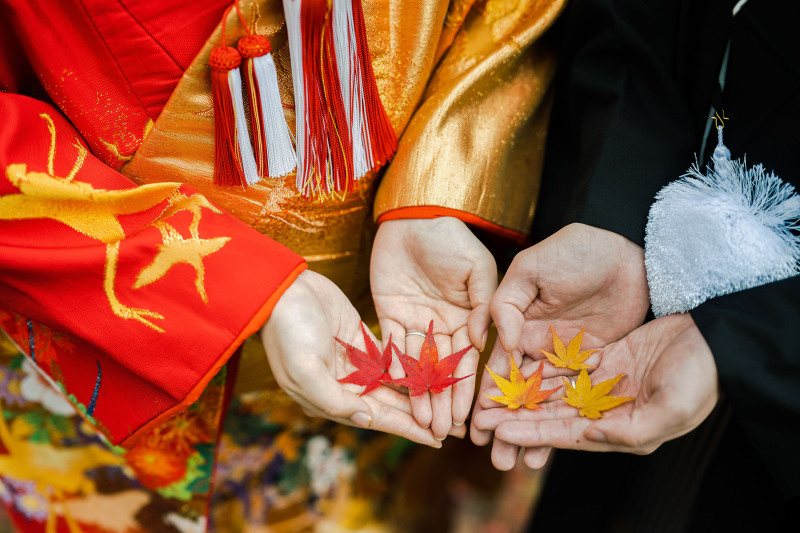紅葉の手元