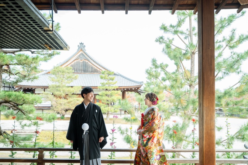 お庭から大覚寺へ