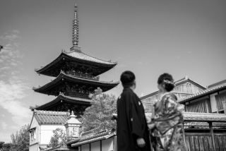 八坂の塔と竹林