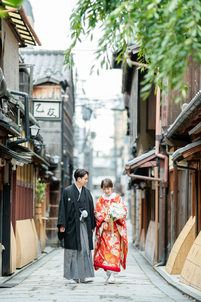 京都の町並み・静かなお茶室
