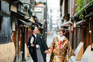 大覚寺と祇園で和装2着