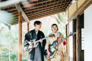 ギターとベース、自由に前撮り編