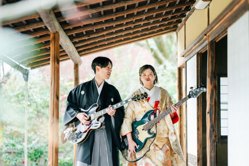 ギターとベース、自由に前撮り編