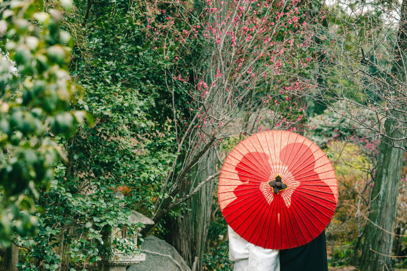 和傘シルエット