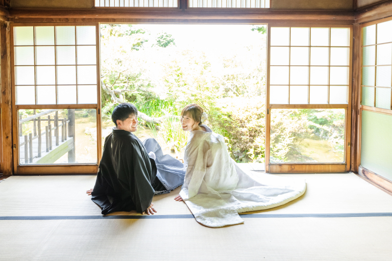 お茶室で撮影