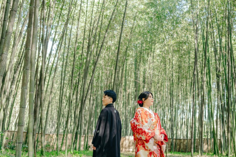 大覚寺でフォトウェディング