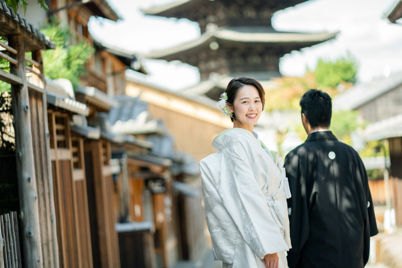 白無垢に色掛下で撮影