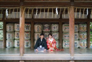 雨の日の神社撮影