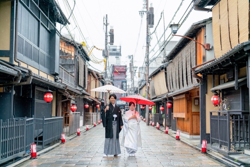 京都らしい町並みで