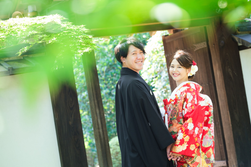 夏の寺院前撮り