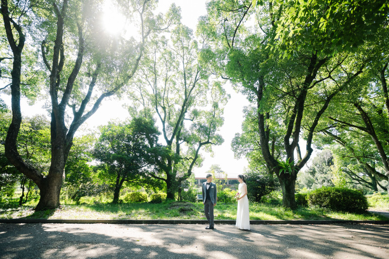 緑いっぱいの前撮り撮影