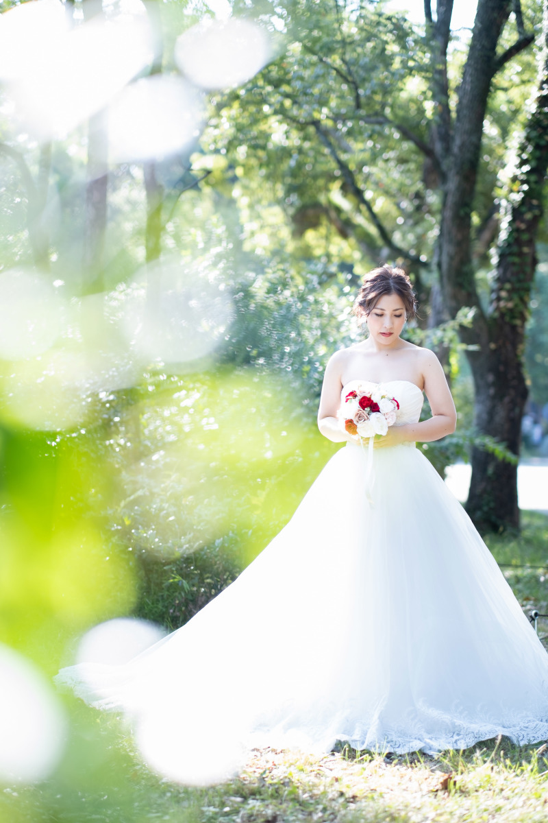 ブーケを持って