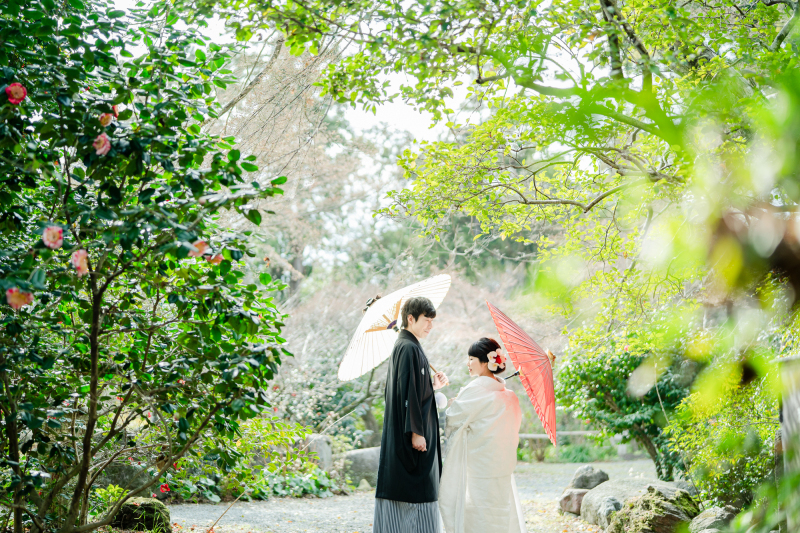神社で和装２着