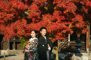 紅葉の京都「妙顕寺」で和装前撮り