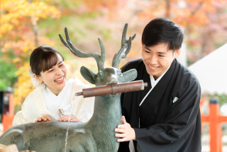 楽しんで撮影、秋の大原野神社