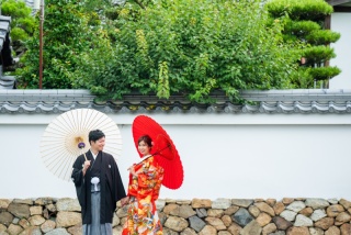 梅雨の寺院ロケ