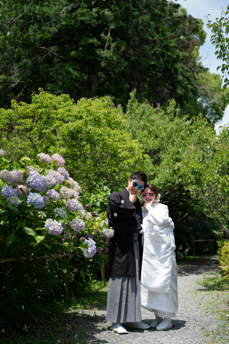 アジサイとサングラス