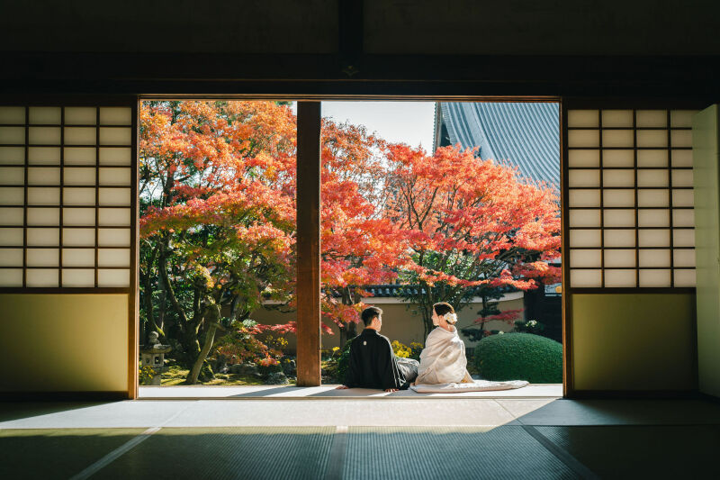 秋の寺院って感じ