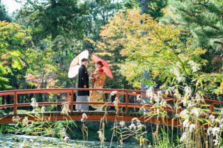 １０月後半の前撮りは、柔らかい雰囲気