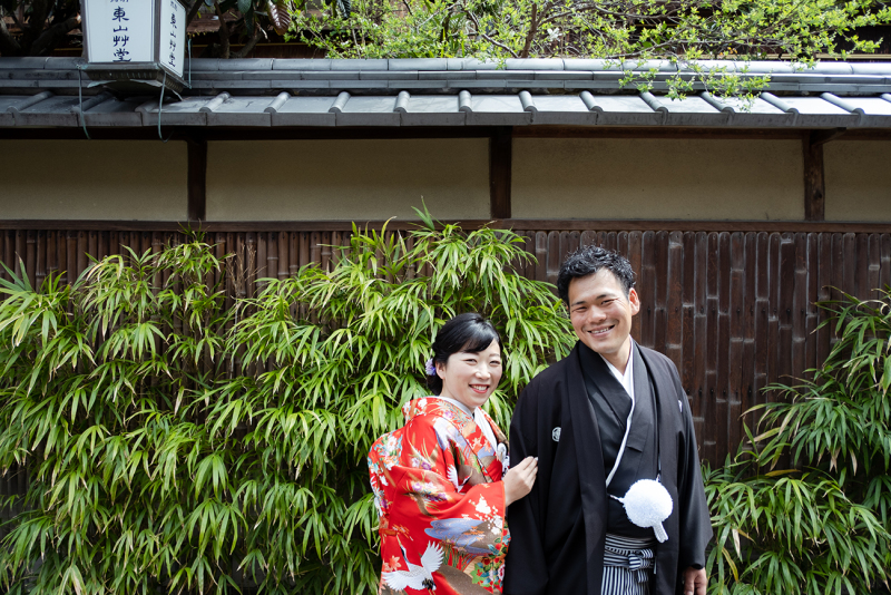 有名観光地で前撮り撮影