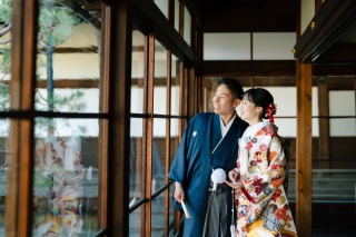 両足院で和装婚礼撮影