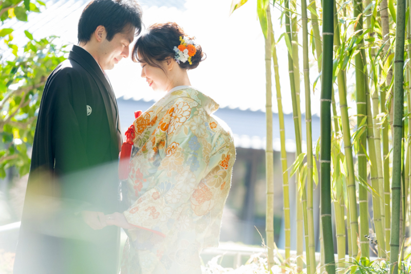 おでこをくっ付けて