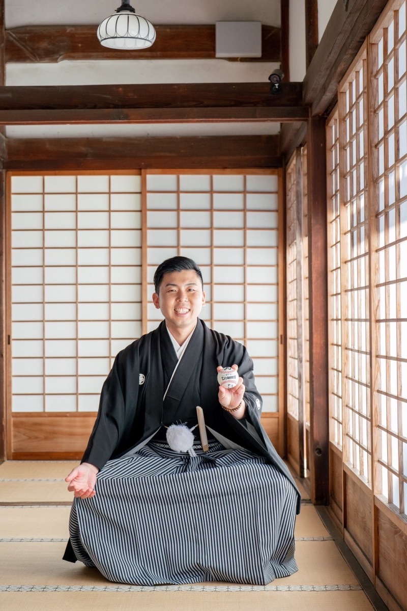 新郎様のこぼれる笑顔