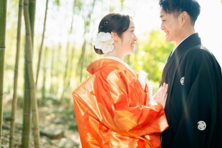 竹林公園で色打掛1着