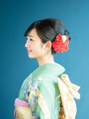 前撮りの日に、ご家族の持込振袖・留袖・訪問着の着付け＆ヘアセット