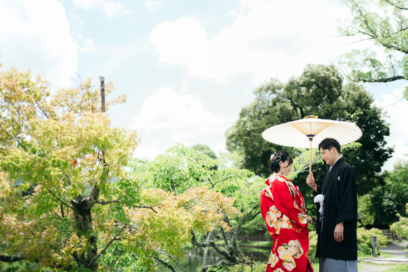 大覚寺の大沢の池周辺での一枚