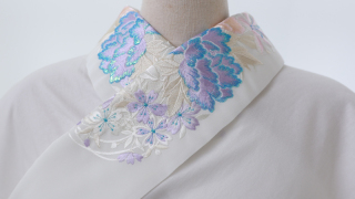 【半襟】薄浅葱