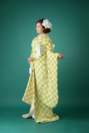 掛下　格子グリーン