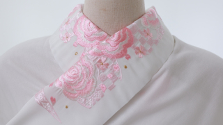 【半襟】薔薇格子