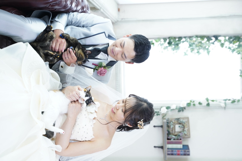 猫ちゃんとフォトウェディング