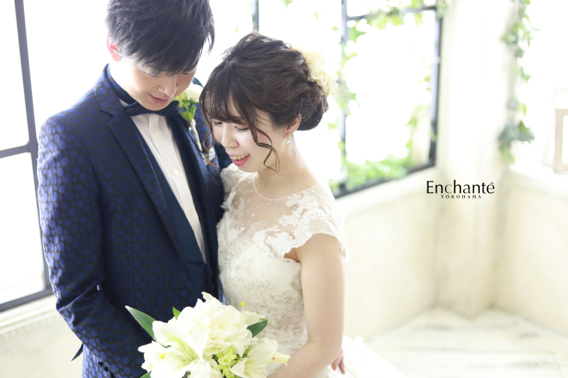 ブーケを持って。