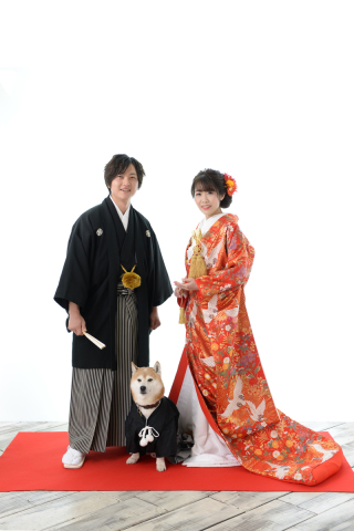 ワンちゃんもおめかしをして撮影！