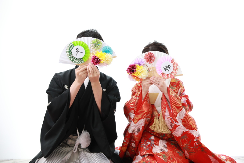 かわいい扇子使ったショット