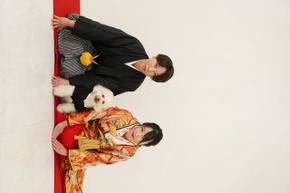 ペットと一緒に　スタジオ2着撮影