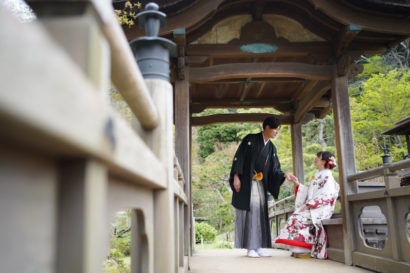 橋のところで