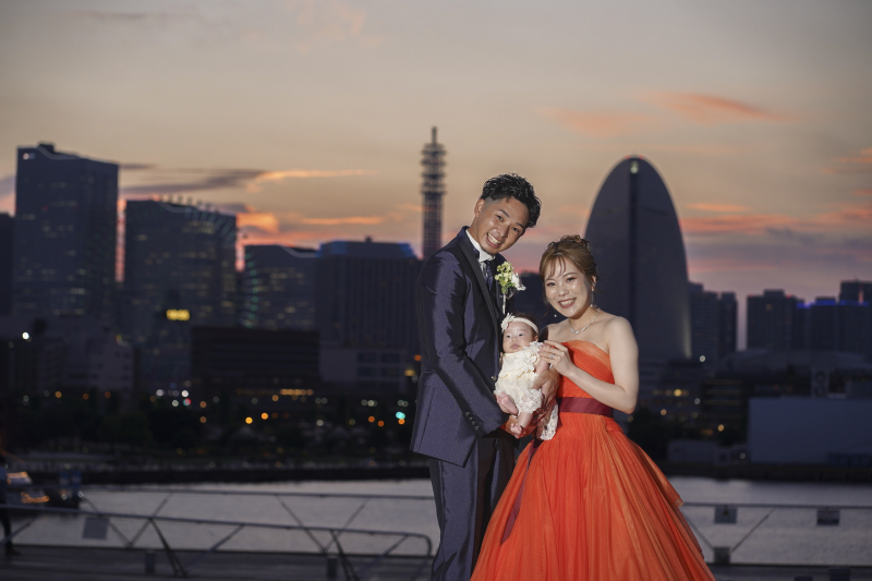 ご家族で夕日撮影