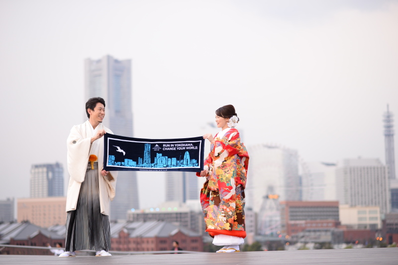 和装で大桟橋撮影♡